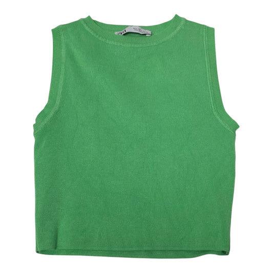 Top Sleeveless By Zara In Green, Size: M