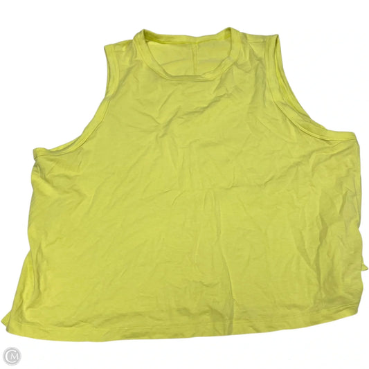 Athletic Tank Top By Lululemon In Yellow, Size: Xl
