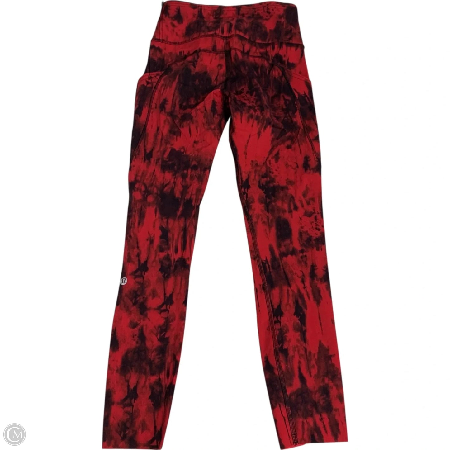 Athletic Leggings By Lululemon In Black & Red, Size: S