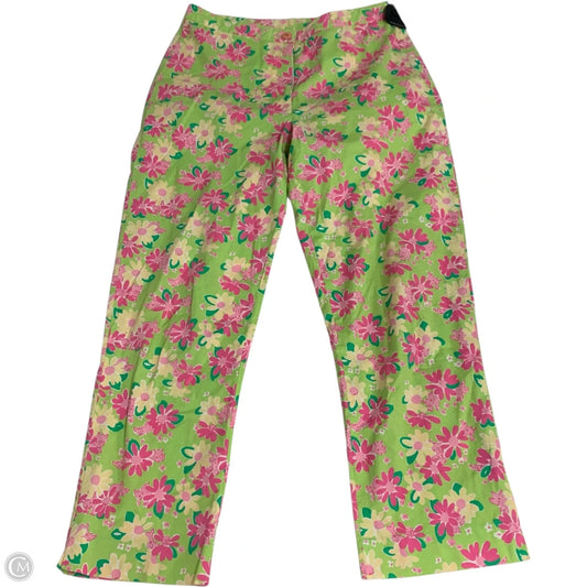 Pants Designer By Lilly Pulitzer In Green & Pink, Size: 0