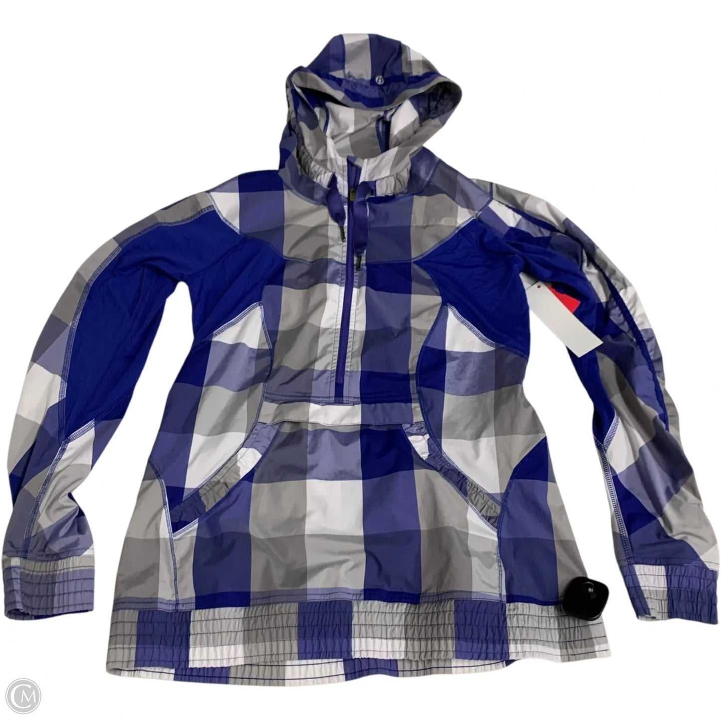 Athletic Jacket By Lululemon In Grey & Purple, Size: S