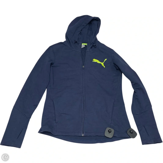 Athletic Jacket By Puma In Navy, Size: M