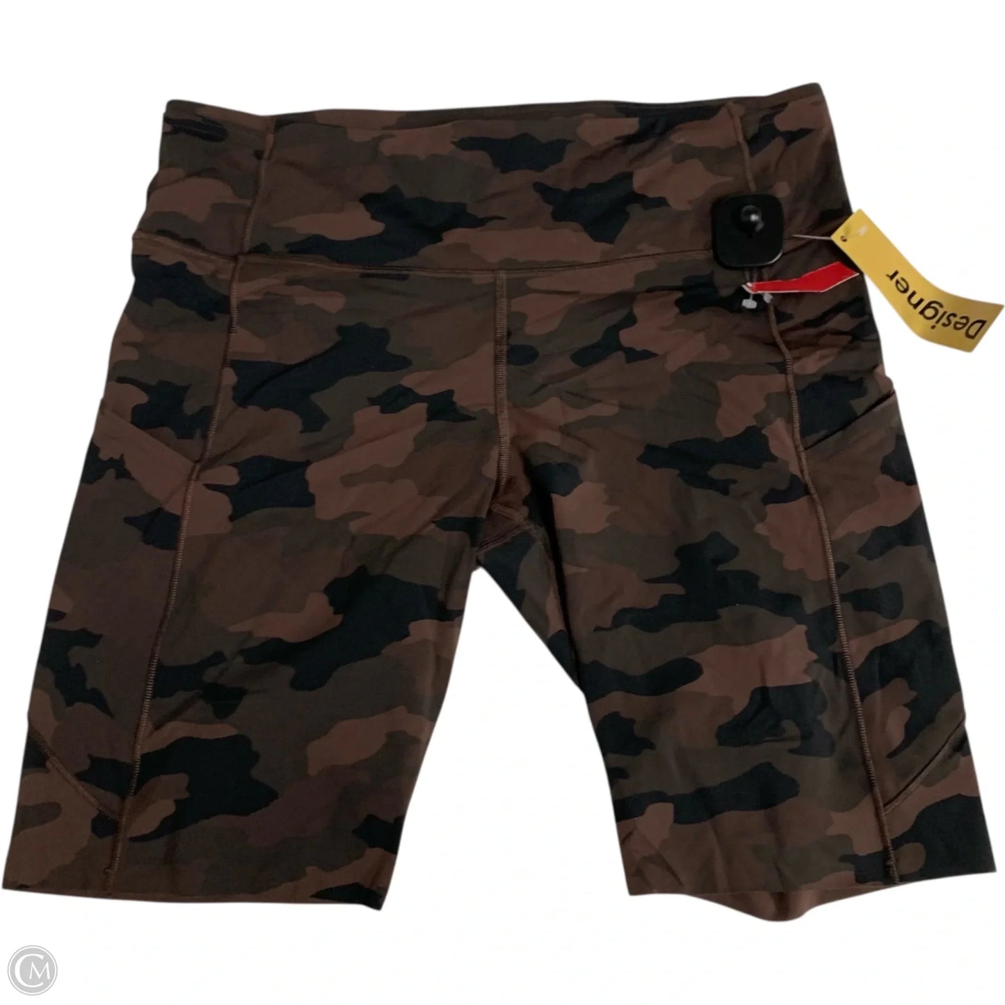 Athletic Shorts By Lululemon In Black & Brown, Size: L