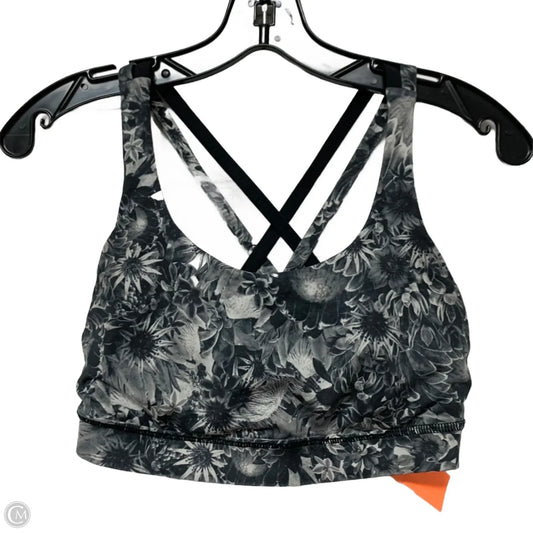 Athletic Bra By Lululemon In Black & Grey, Size: S