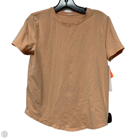 Athletic Top Short Sleeve By Lululemon In Orange, Size: S