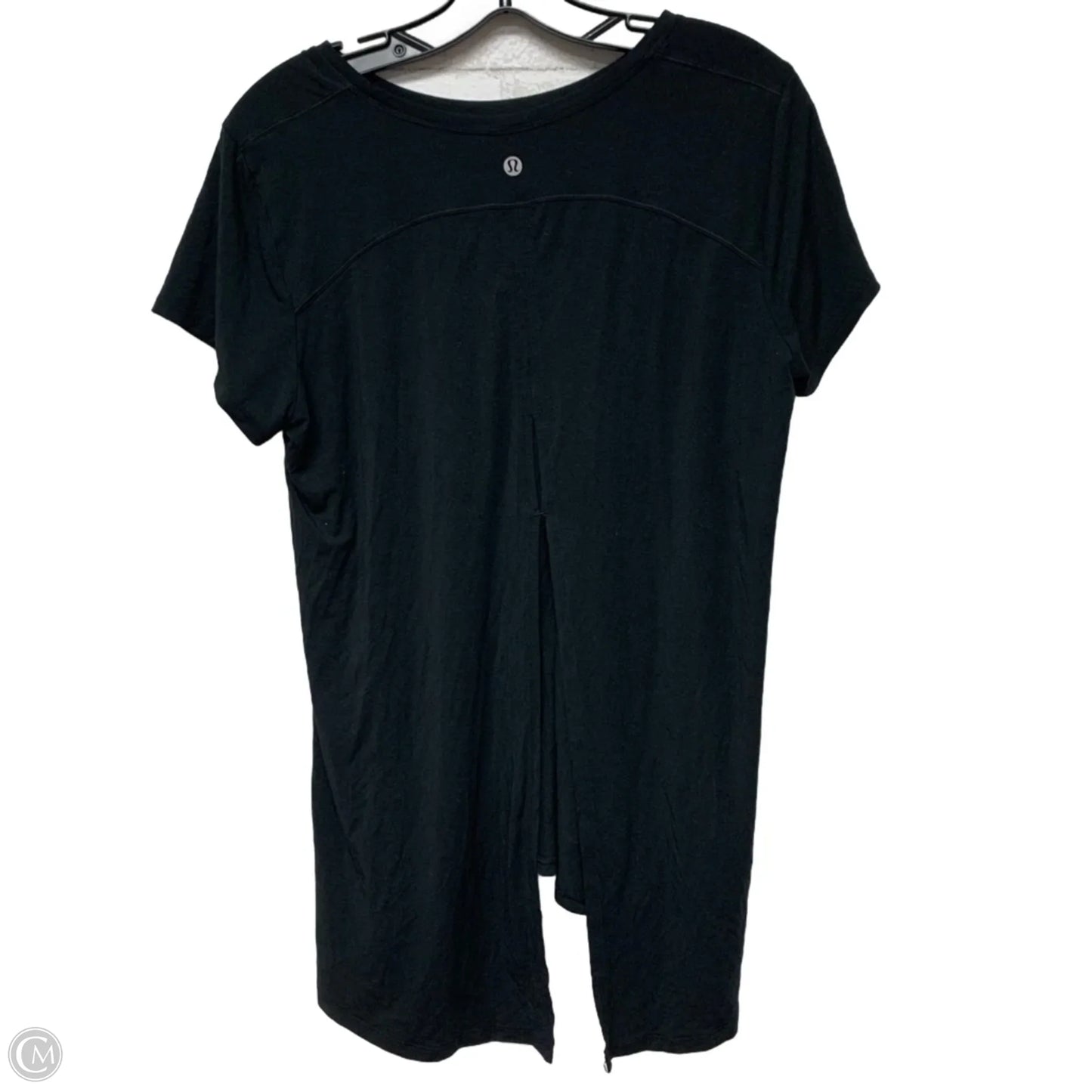 Athletic Top Short Sleeve By Lululemon In Black, Size: S