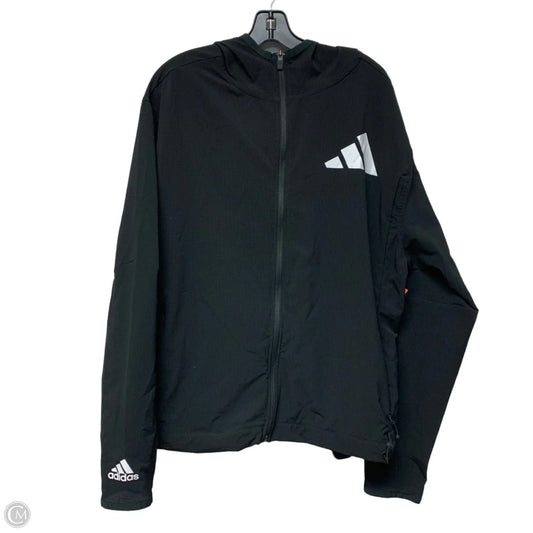 Athletic Jacket By Adidas In Black, Size: L