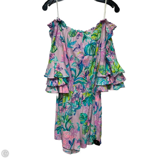 Romper Designer By Lilly Pulitzer In Blue & Pink, Size: M