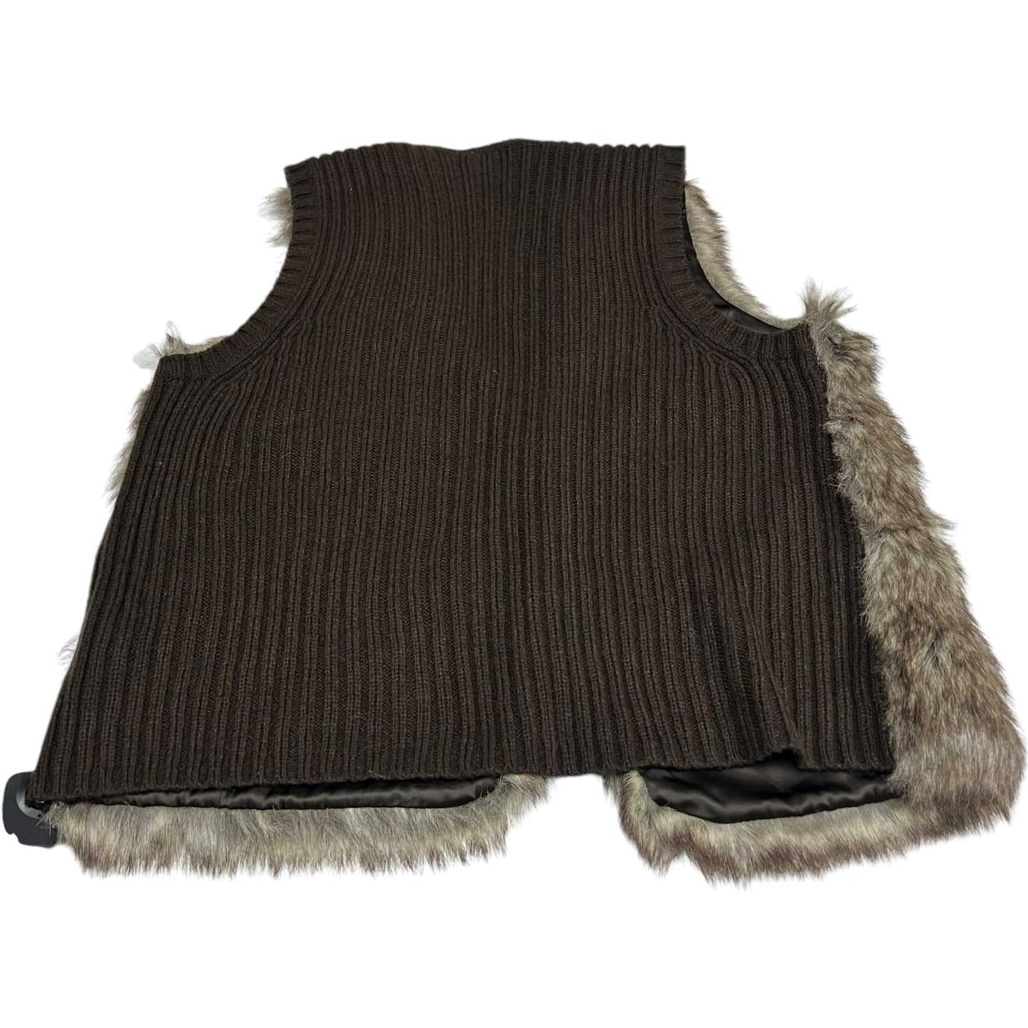 Vest Faux Fur & Sherpa By Madison In Brown, Size: Xl