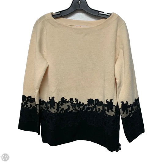 Sweater Designer By Tory Burch In Black & Cream, Size: S