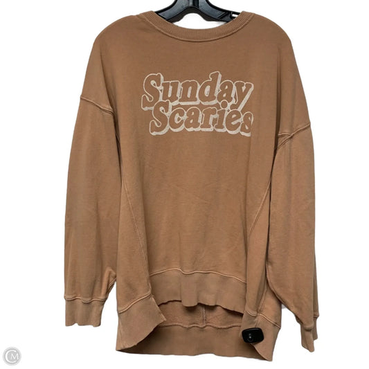 Sweatshirt Crewneck By Aerie In Tan, Size: M