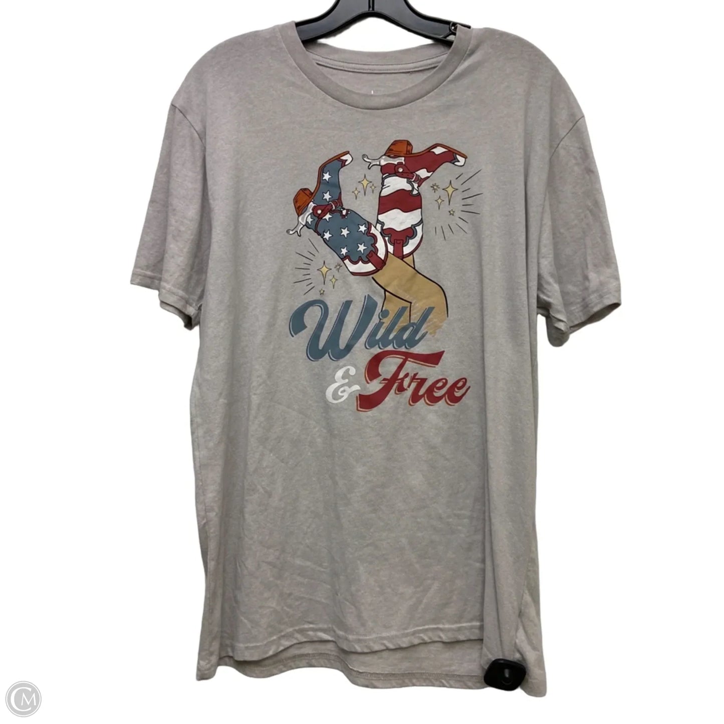 Top Short Sleeve By Clothes Mentor In Grey, Size: L