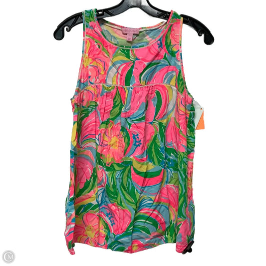 Top Sleeveless Designer By Lilly Pulitzer In Green & Pink, Size: S