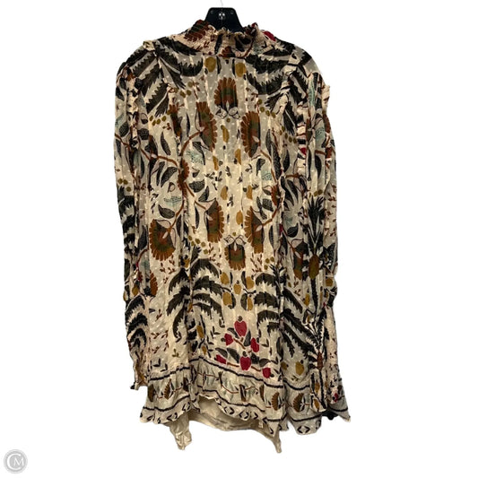 Dress Designer By Farm Rio In Brown & Cream, Size: Xl