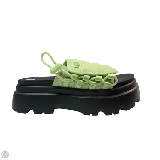 Sandals Designer By Ugg In Black & Green, Size: 6