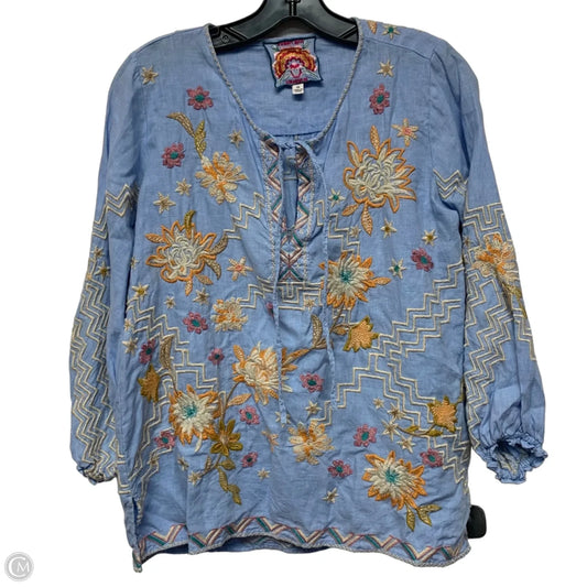 Top Long Sleeve Designer By Johnny Was In Blue, Size: Xs