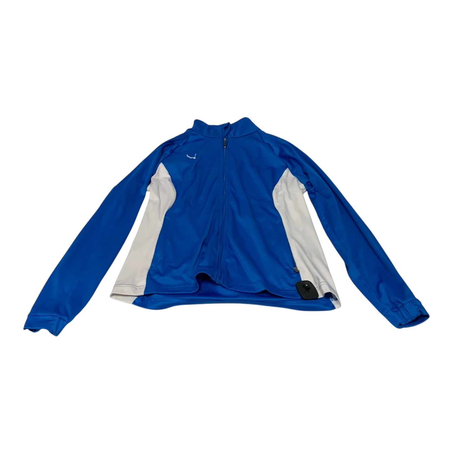 Athletic Jacket By Puma In Blue & White, Size: S