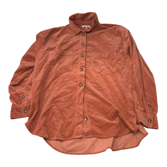 Jacket Shirt By Madewell In Orange, Size: Xl