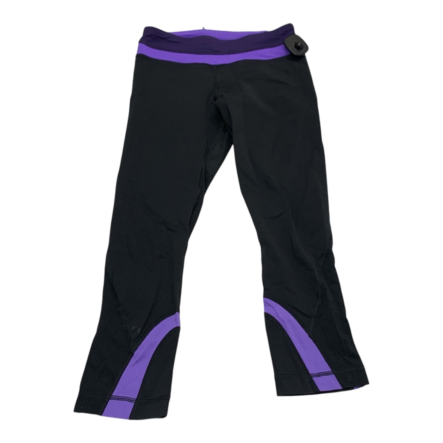 Athletic Capris By Lululemon In Black & Purple, Size: S