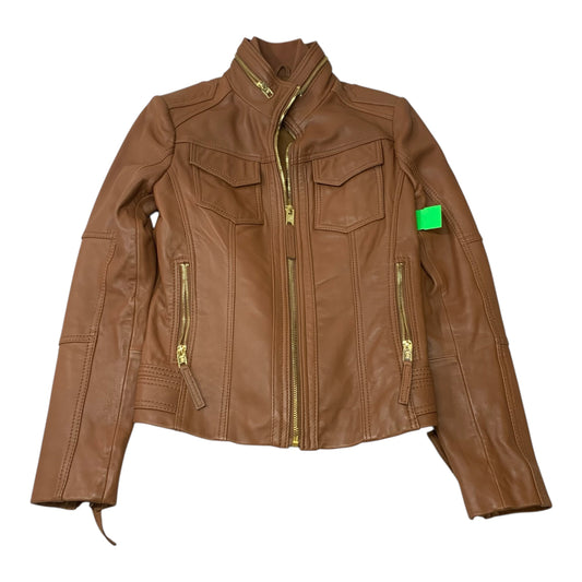 Jacket Leather By Michael By Michael Kors In Brown, Size: Xs