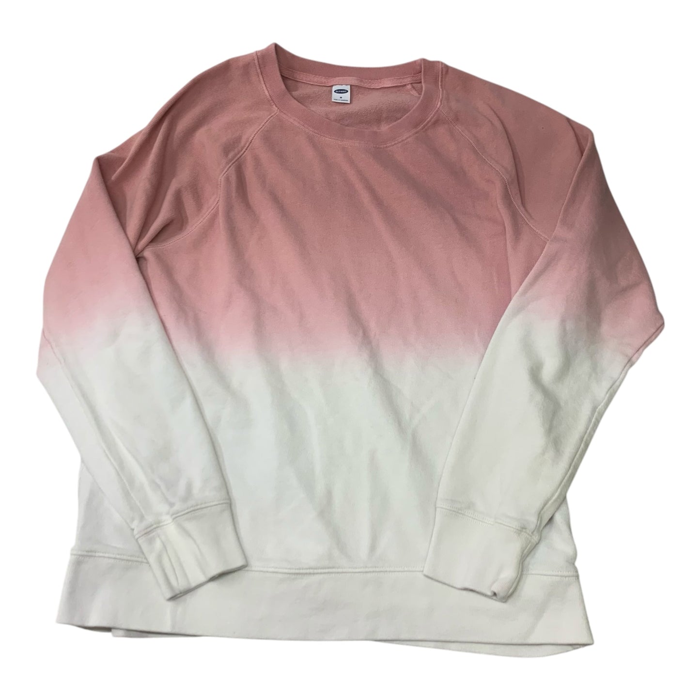 Sweatshirt Crewneck By Old Navy In Pink & White, Size: M