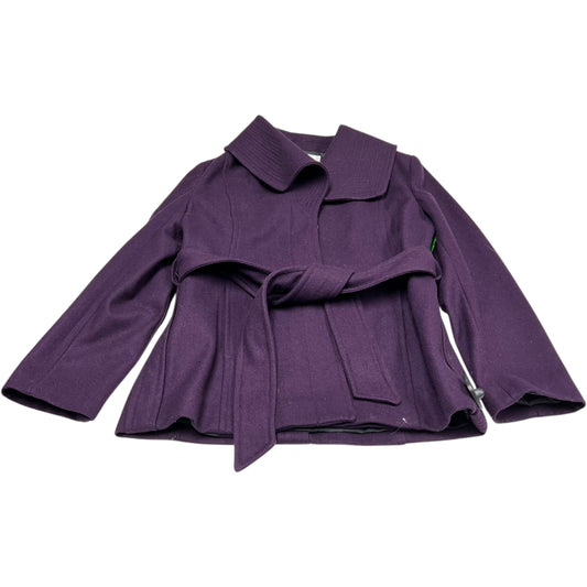 Coat Wool By Calvin Klein In Purple, Size: L