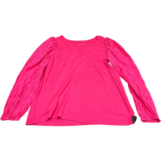 Top Long Sleeve By Loft In Pink, Size: L