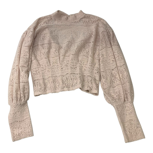 Top Long Sleeve By Free People In Pink, Size: S