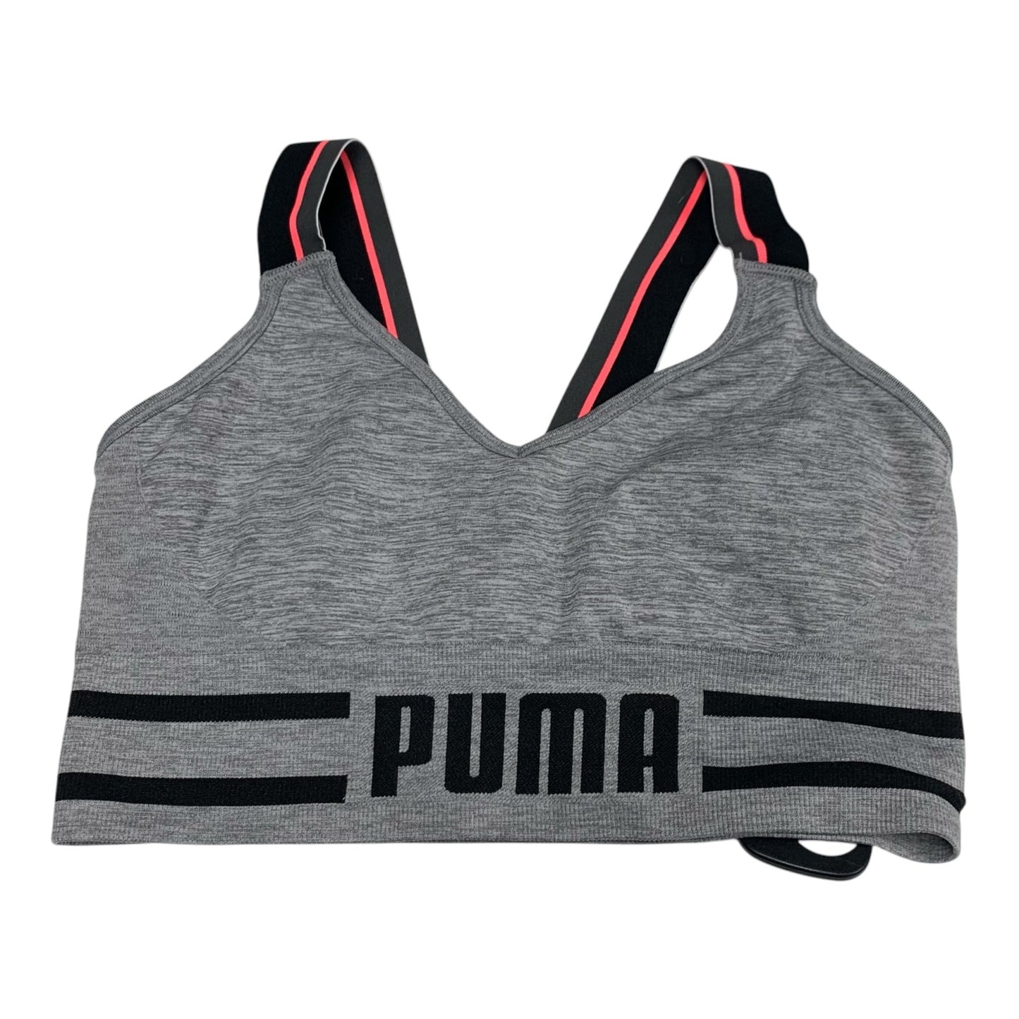 Athletic Bra By Puma In Grey, Size: M