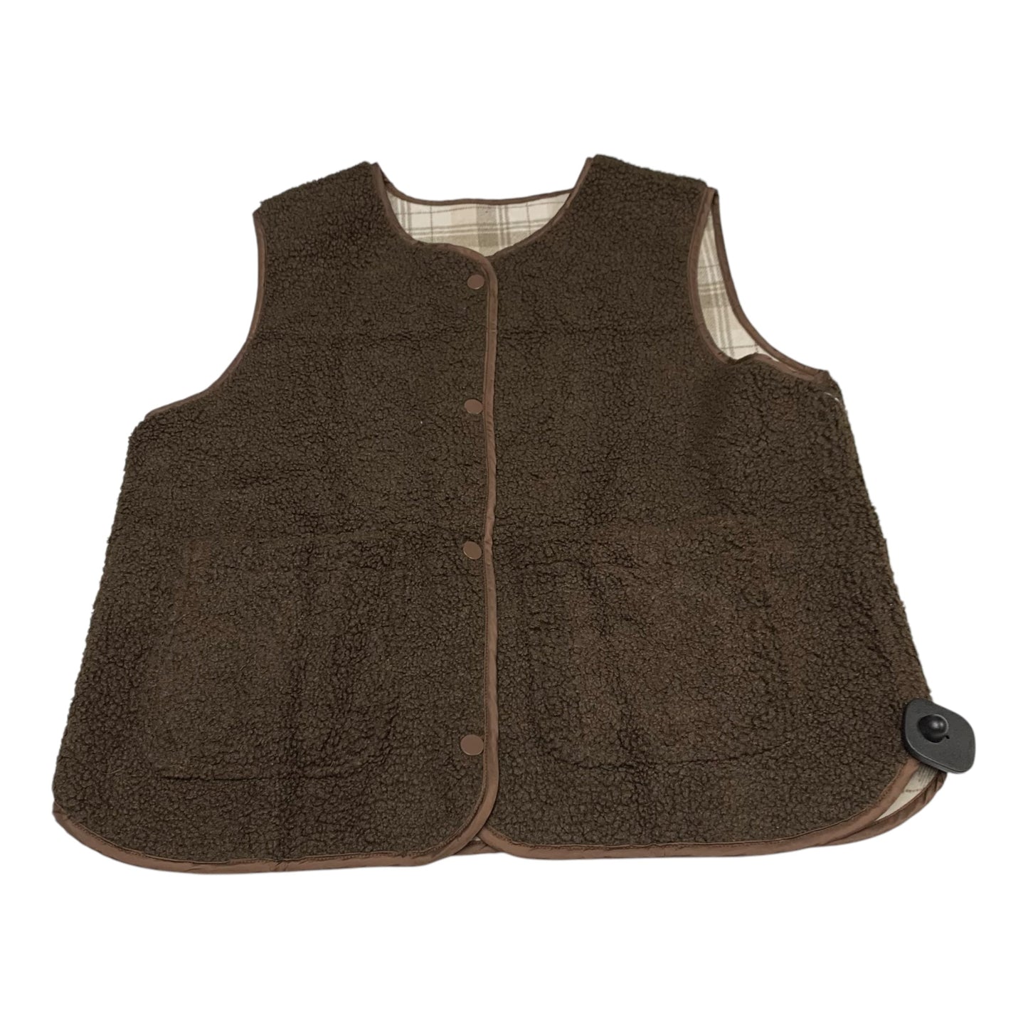 Vest Faux Fur & Sherpa By Clothes Mentor In Brown, Size: S