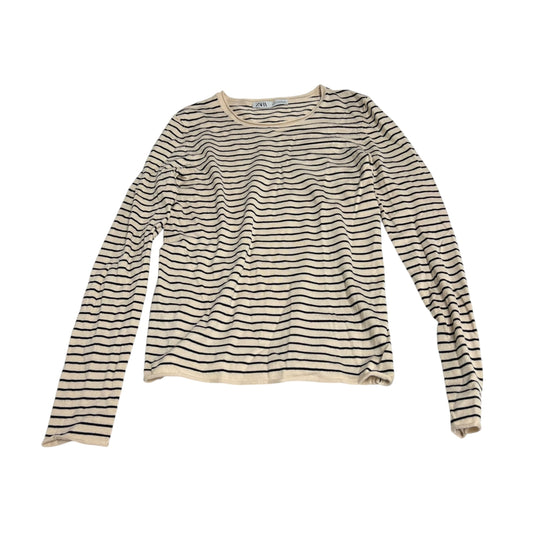 Top Long Sleeve By Zara In Black & Tan, Size: M