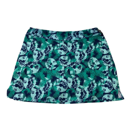 Athletic Skort By Tranquility In Blue & Green, Size: L