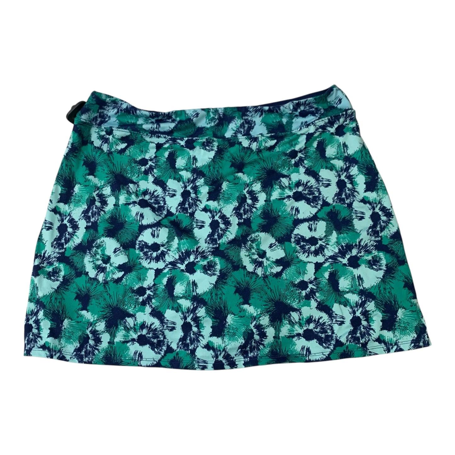 Athletic Skort By Tranquility In Blue & Green, Size: L