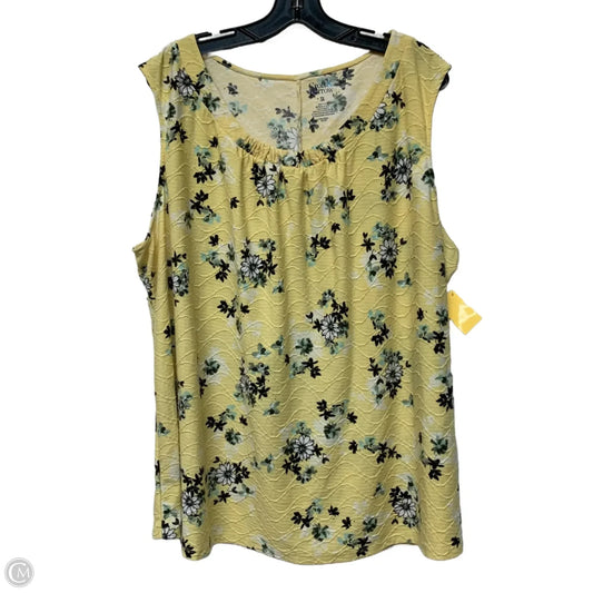 Top Sleeveless By Croft And Barrow In Yellow, Size: 3x
