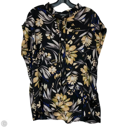 Blouse Sleeveless By Nine West In Black & Cream, Size: 1x