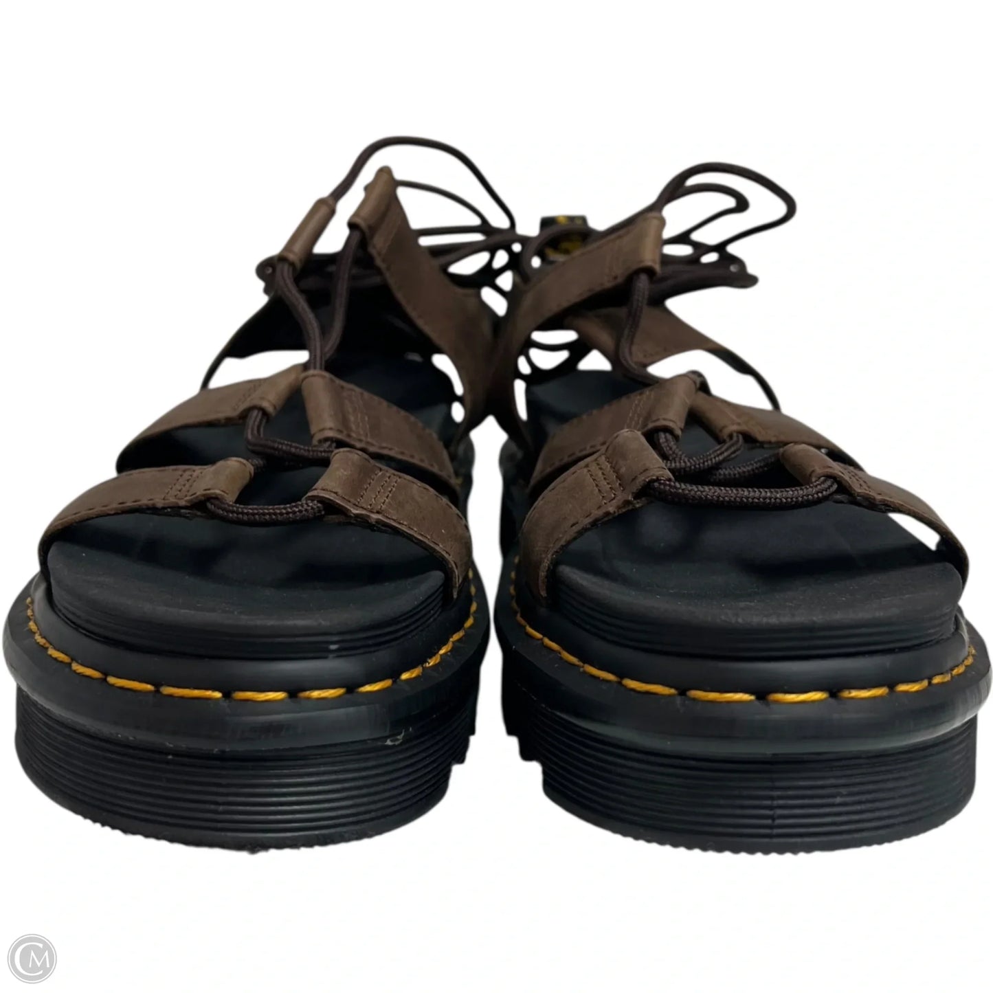 Sandals Designer By Dr Martens In Black & Brown, Size: 10