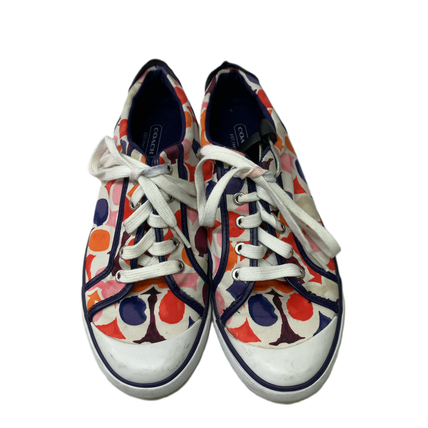 Blue & Red & White  Shoes Designer By Coach  Size: 9