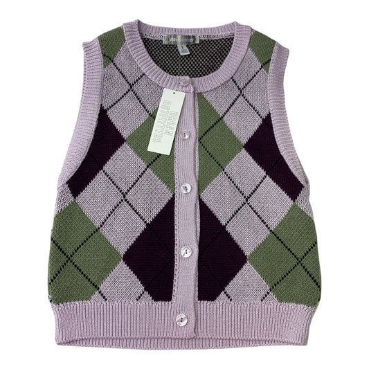 Vest Sweater By Urban Outfitters In Grey & Purple, Size: S