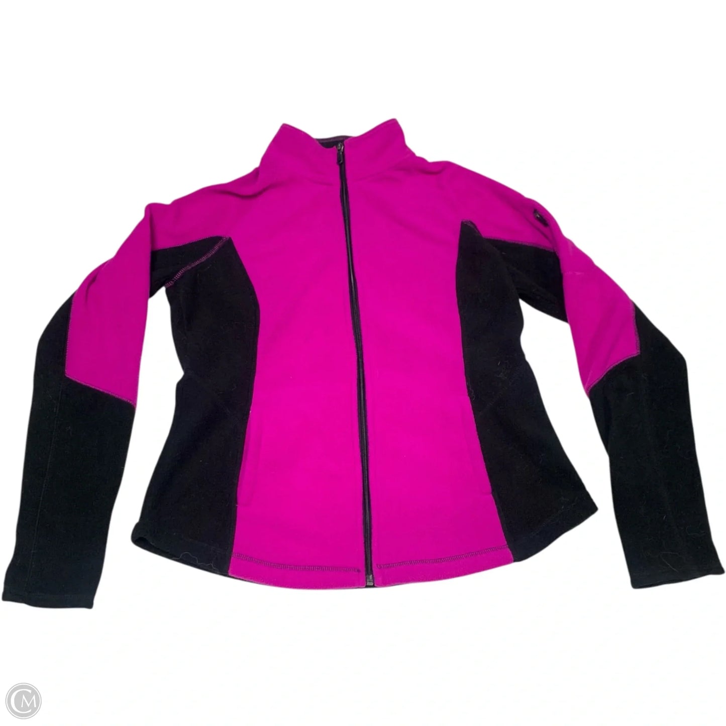 Athletic Jacket By Tek Gear In Black & Pink, Size: L