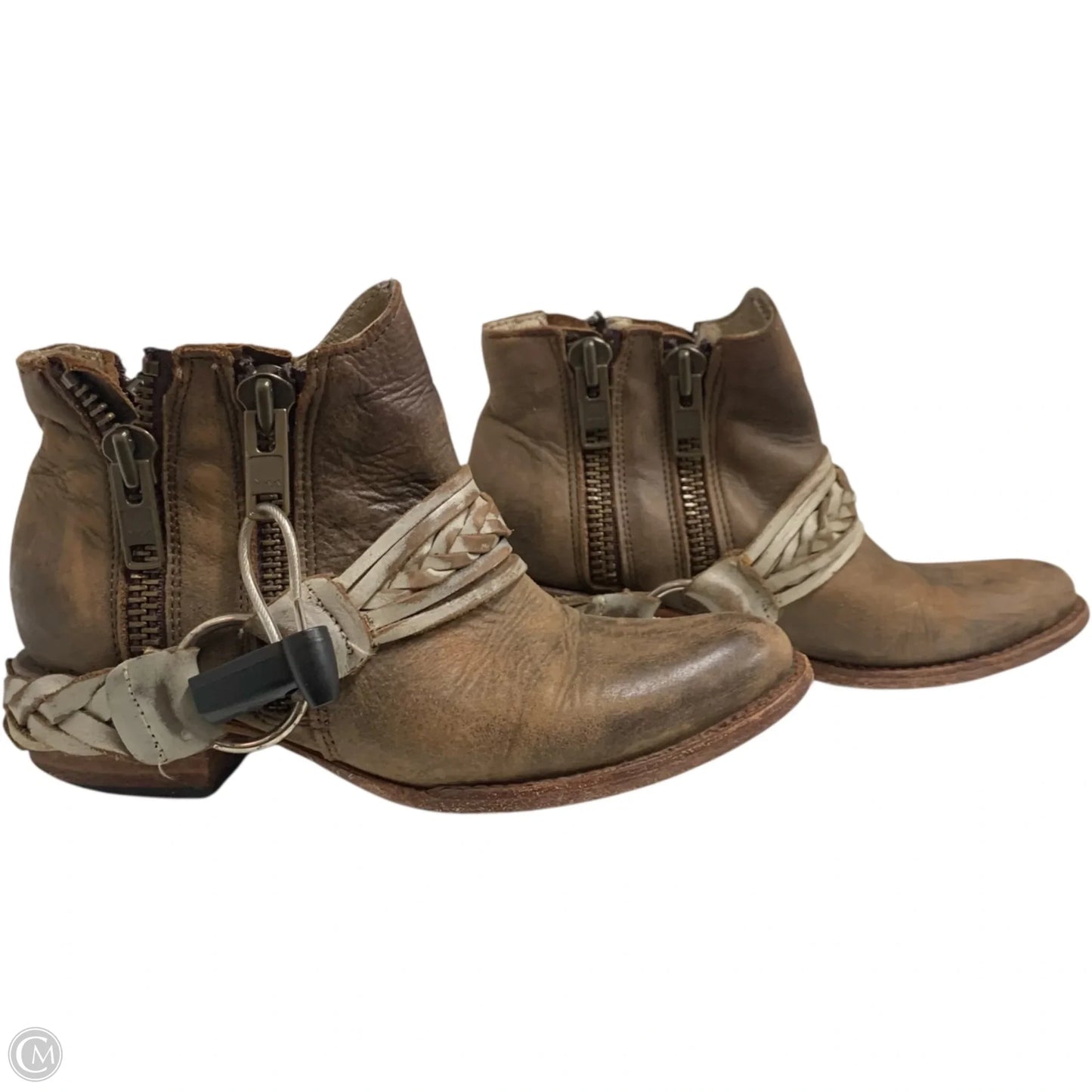 Boots Ankle Heels By Freebird In Brown, Size: 7