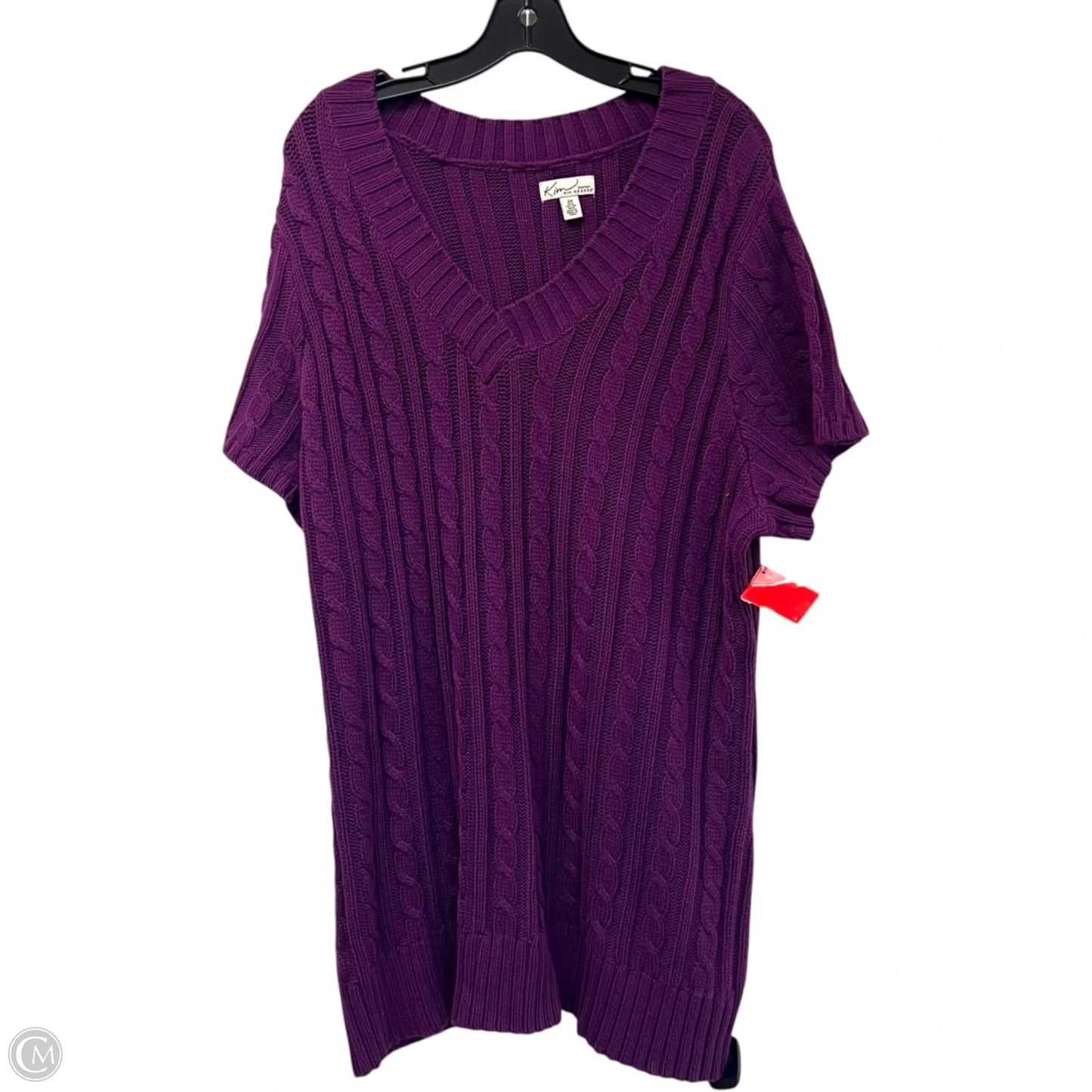 Sweater Short Sleeve By Kim Rogers In Purple, Size: 2x