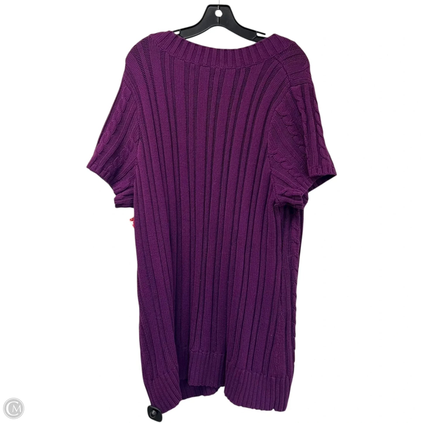 Sweater Short Sleeve By Kim Rogers In Purple, Size: 2x