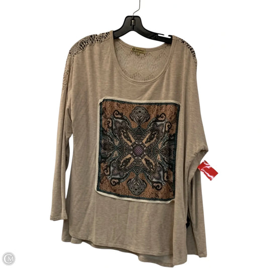 Top Long Sleeve By Democracy In Beige, Size: Xl
