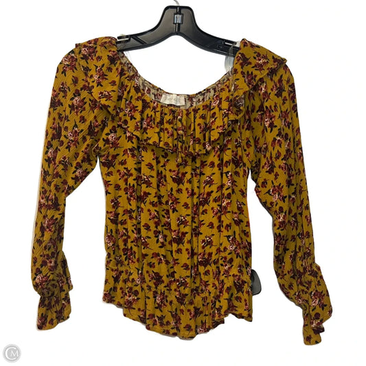 Top Long Sleeve By Altard State In Red & Yellow, Size: S
