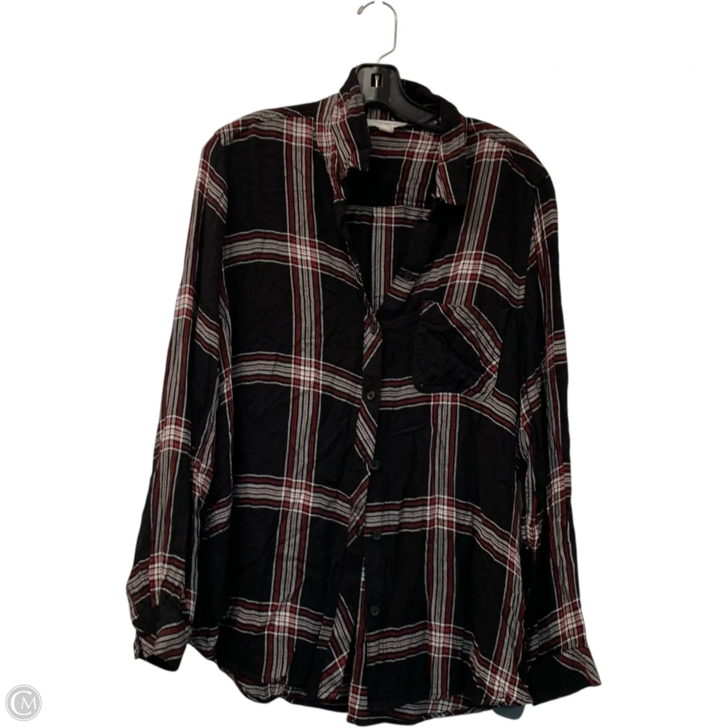 Top Long Sleeve By Beachlunchlounge In Plaid Pattern, Size: Xl