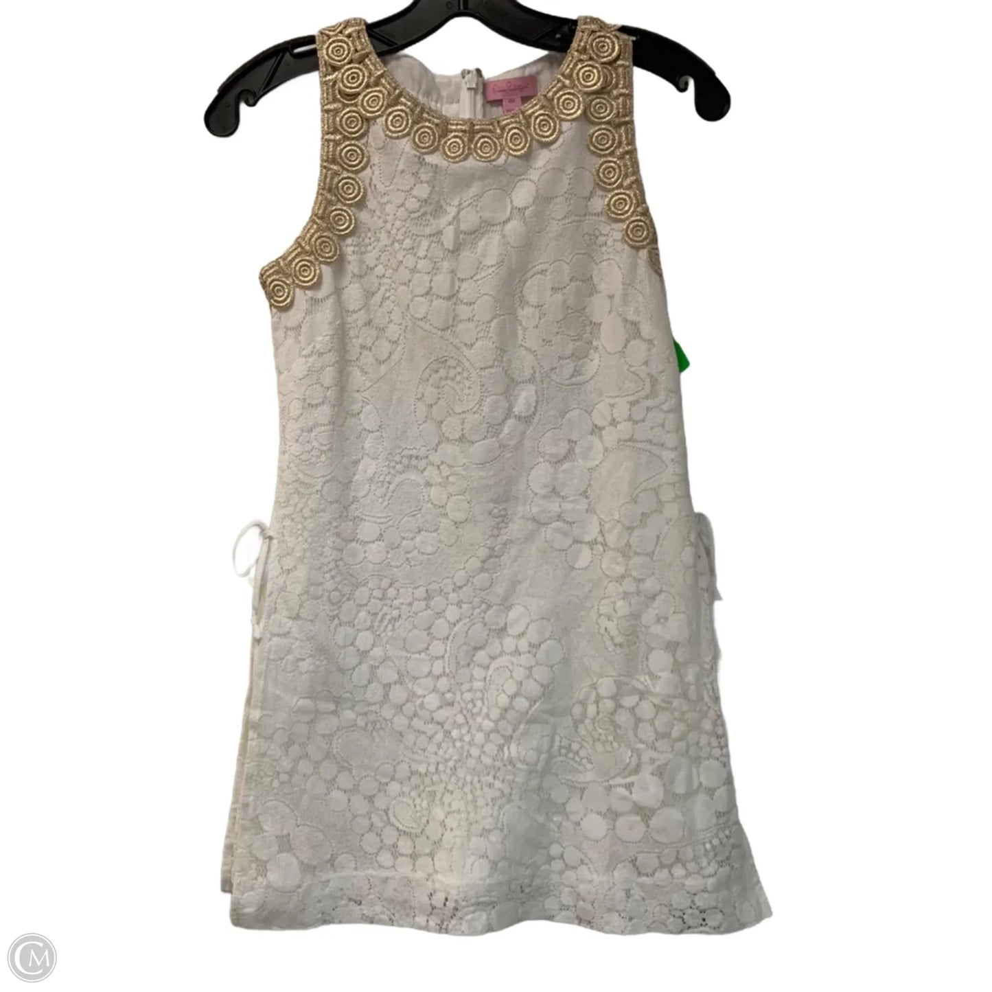 Dress Designer By Lilly Pulitzer In Gold & White, Size: Xs