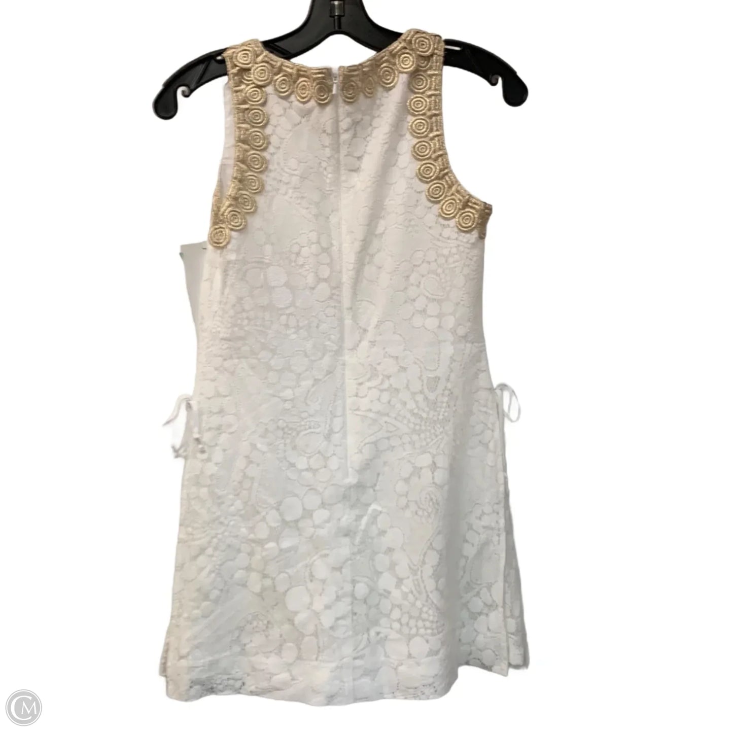 Dress Designer By Lilly Pulitzer In Gold & White, Size: Xs