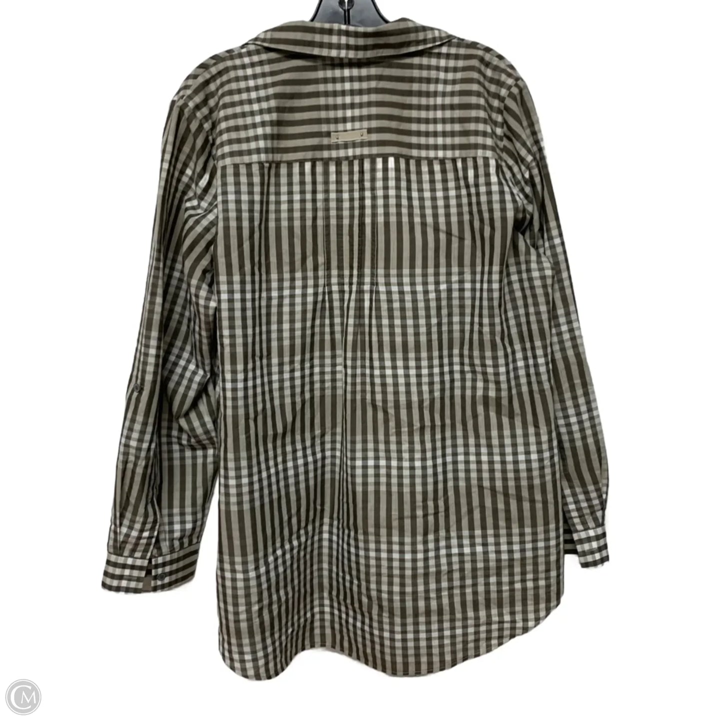 Top Long Sleeve Designer By Lafayette 148 In Brown & Cream, Size: Xl