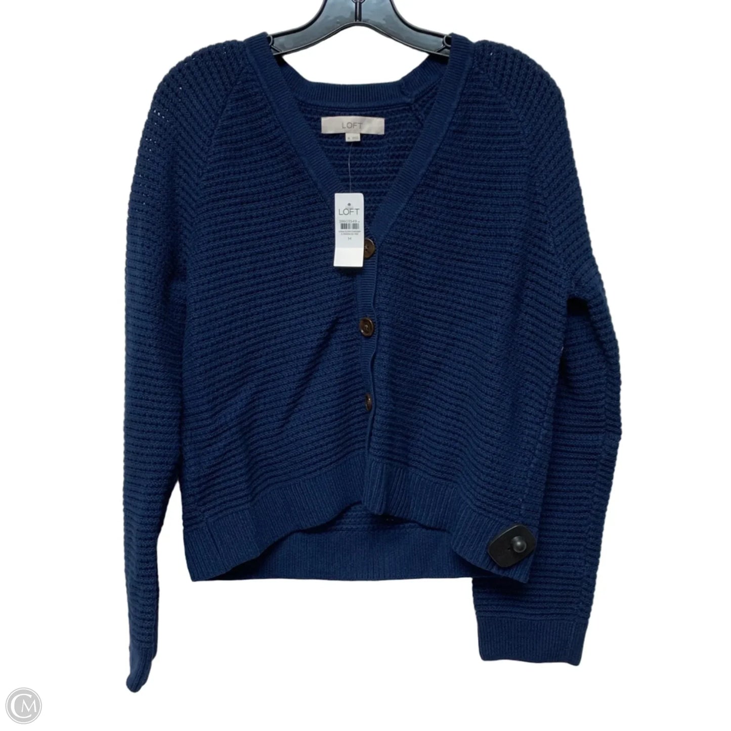 Sweater Cardigan By Loft In Blue, Size: M