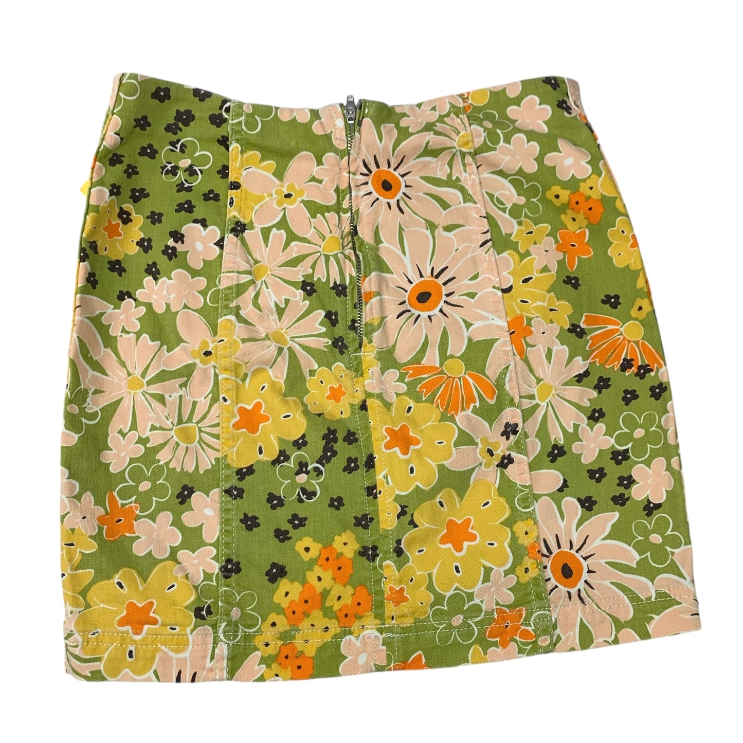 Skirt Mini & Short By Free People In Green & Yellow, Size: S